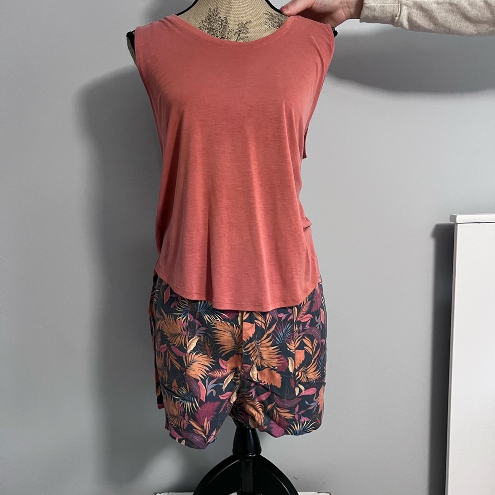 Lucky Brand Coral top and floral bottoms